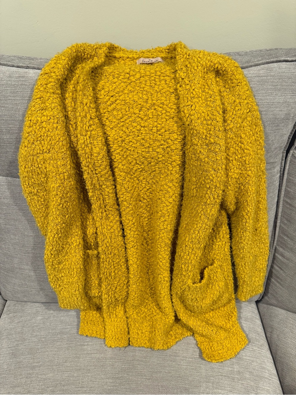 Love Tree Bouclé Open-Front Cardigan